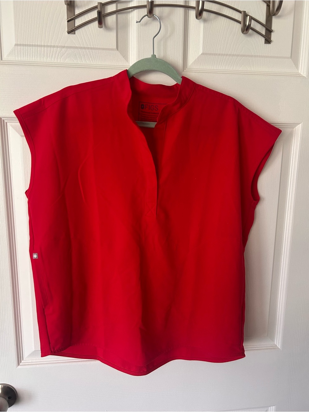Figs Red Sleeveless Pullover Top